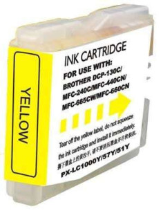 Brother LC1000XL/LC970XL Amarelo - Tinteiro Genérico