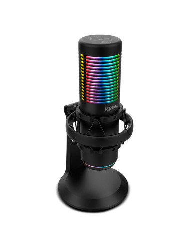 Microfone Condensador Cardióide Krom Kaze RGB 192Khz 24-bit USB Preto