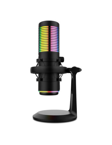 Microfone Condensador Cardióide Krom Kaze RGB 192Khz 24-bit USB Preto
