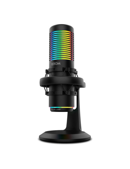 Microfone Condensador Cardióide Krom Kaze RGB 192Khz 24-bit USB Preto