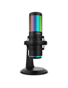 Microfone Condensador Cardióide Krom Kaze RGB 192Khz 24-bit USB Preto