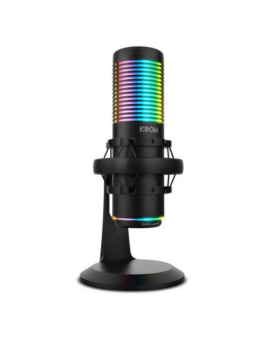 Microfone Condensador Cardióide Krom Kaze RGB 192Khz 24-bit USB Preto