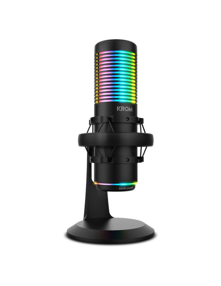Microfone Condensador Cardióide Krom Kaze RGB 192Khz 24-bit USB Preto