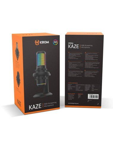 Microfone Condensador Cardióide Krom Kaze RGB 192Khz 24-bit USB Preto
