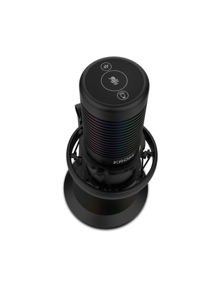 Microfone Condensador Cardióide Krom Kaze RGB 192Khz 24-bit USB Preto