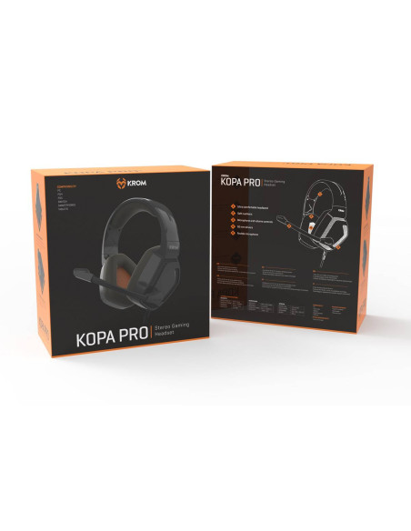 Headset Krom Kopa Pro Stereo PC/PS5/PS4/Switch Preto