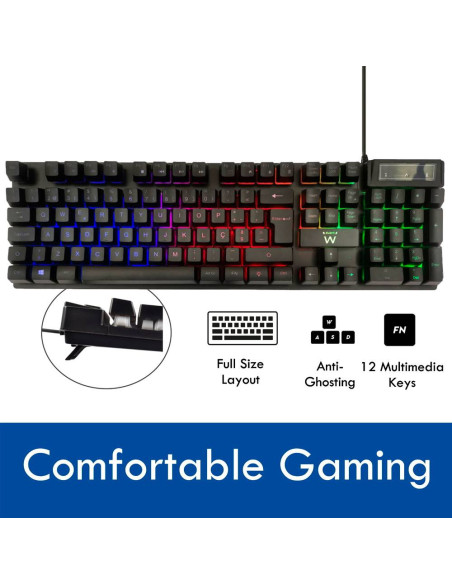 Teclado Ewent PL3319 Gaming PT Preto