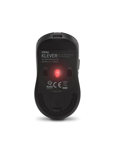Rato Óptico Krom Klever Superlight Wireless Gaming 10000DPI Preto