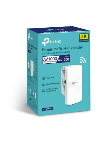 Adaptador Powerline TP-Link TL-WPA7617 AV1000 Homeplug AV2 Gigabit AC1200 Dual-Band Wi-Fi