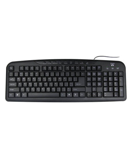 Teclado Ewent EW3195 Multimédia USB PT Preto