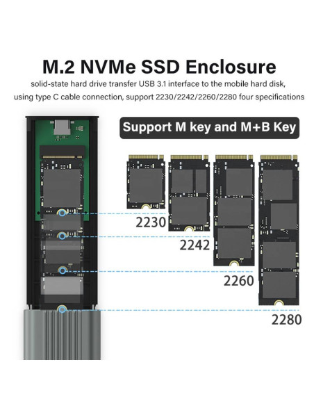 Caixa Externa M.2 Ewent EW7025 NVMe/PCIe USB-C 3.2 Gen2