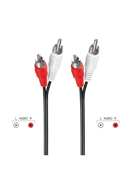EWENT Cabo Áudio, 2 x RCA M - 2 x RCA M, 5.0m