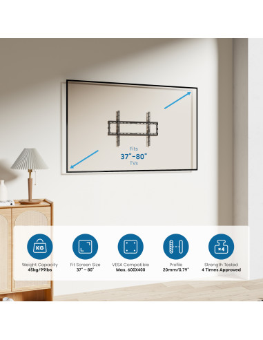 EWENT Suporte TV Easy Fix Mounting Bracket XL, 37 - 80", Min VESA 200x