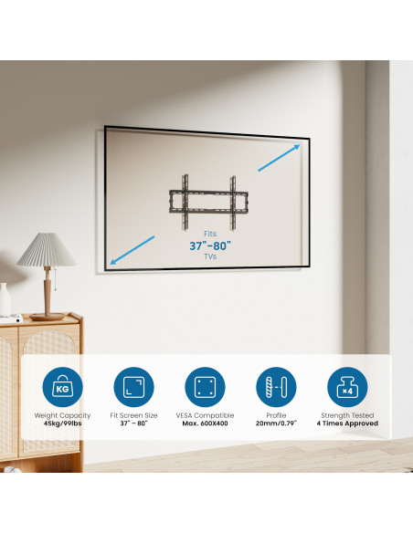 EWENT Suporte TV Easy Fix Mounting Bracket XL, 37 - 80", Min VESA 200x