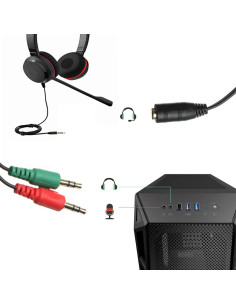 EWENT Cabo Adaptador Áudio, 1x 3.5 mm AUX 4-pin F - 2x 3.5 mm AUX 3-pi 2