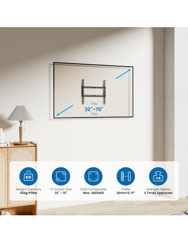 EWENT Suporte TV Easy Fix Mounting Bracket L, 32 - 70", Min VESA 75x75