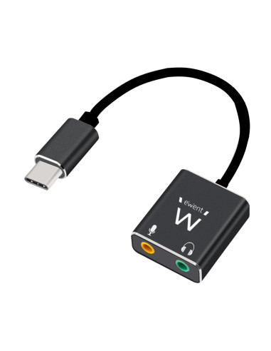 EWENT Cabo Adaptador de Áudio USB USB-C com 2x jack 3,5 mm