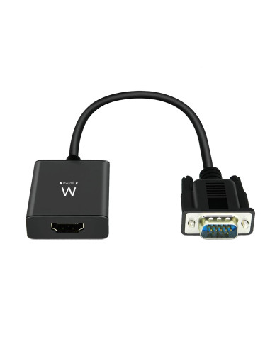 EWENT Cabo Conversor VGA macho - HDMI fêmea com audio 0.20m