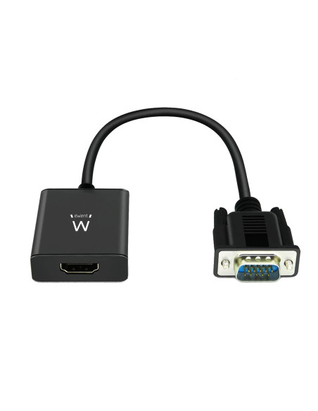 EWENT Cabo Conversor VGA macho - HDMI fêmea com audio 0.20m