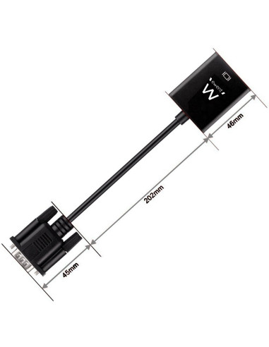 EWENT Cabo Conversor VGA macho - HDMI fêmea com audio 0.20m
