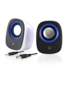 EWENT Colunas set 2.0, 5W RMS, control volume, alimentação USB, branca 2