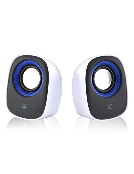 EWENT Colunas set 2.0, 5W RMS, control volume, alimentação USB, branca
