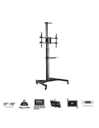 EWENT Suporte Móvel para TV, 37 - 70", com suporte para camara, Max VE