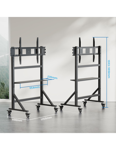 EWENT Suporte Móvel Heavy Duty para TV´s de 55 a 100" e 120Kg, Min VES