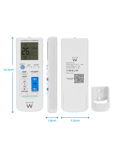 EWENT Remote control for Air conditioning com Wall mount fixing suppor