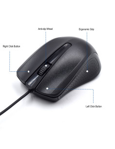 EWENT Rato Óptico USB 2.0, 1000dpi, preto 2