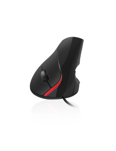 EWENT Rato Óptico Ergonómico Vertical, 1000 dpi, 5 botões, preto