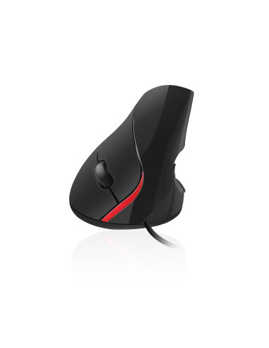 EWENT Rato Óptico Ergonómico Vertical, 1000 dpi, 5 botões, preto