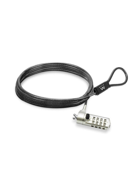 EWENT Cadeado para Portátil Wedge Lock com combinação, cabo 1,5m
