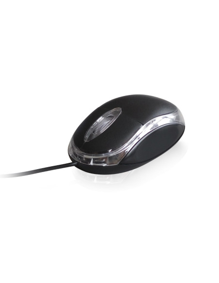EWENT Rato Óptico Mini, 1000 dpi, preto e cinza escuro