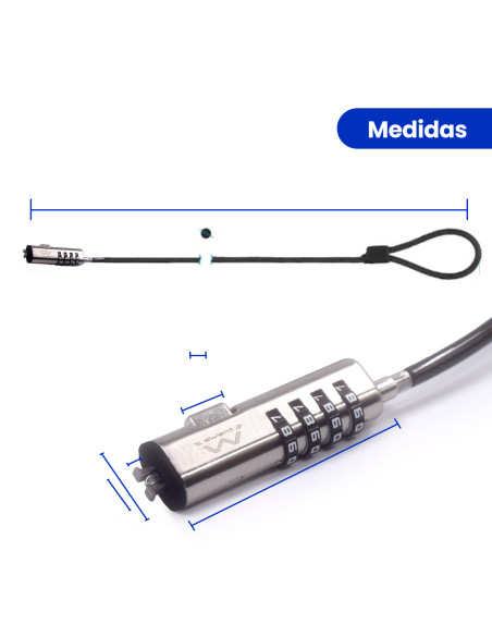 EWENT Cadeado para Portátil NanoSaver com Combinação para NANO slot 2