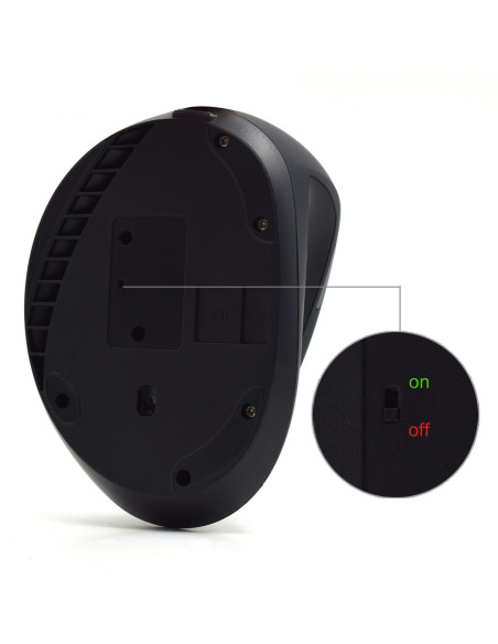 EWENT Rato Wireless Ergonómico Vertical, 800-1200-1600dpi, 5 botões, p