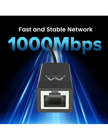 Ewent Adaptador Gigabit Ethernet USB 3.2 Gen 1, preto