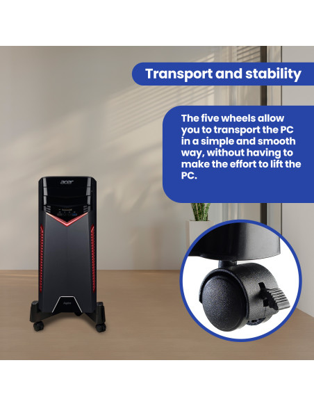EWENT Suporte ajustável em forma de X com rodas para computador
