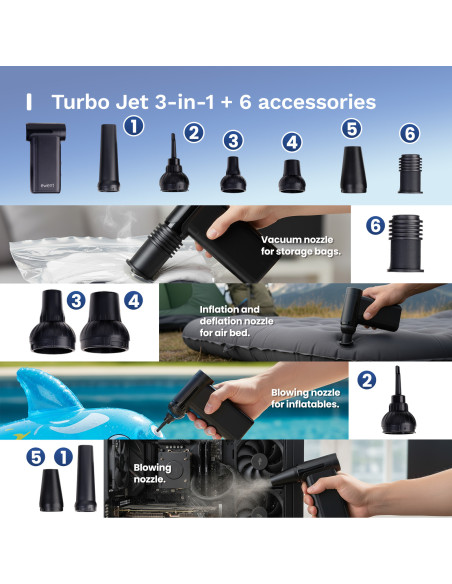 EWENT Turbo Jet Air Duster 8-Speed Adjustable 130000RPM Compressed 130
