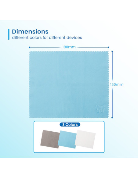 EWENT Pano de limpeza de microfibra 15*18cm (kit 6pz - 2branco, 2cinza