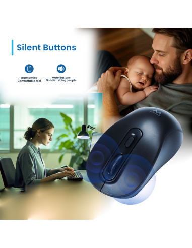 EWENT Rato Wireless 2,4hz | 4D | Recetor USB-A | Selecionável 800-1200
