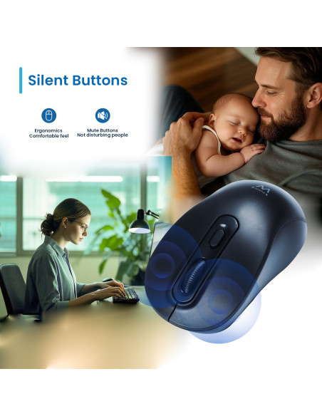 EWENT Rato Wireless 2,4hz | 4D | Recetor USB-A | Selecionável 800-1200