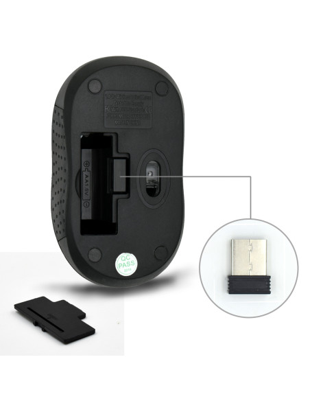EWENT Rato Wireless, 1000dpi, receptor Nano