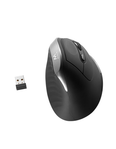 EWENT Rato Wireless Vertical Ergonómico, 2.4 Ghz, USB A, 800/1200/2400