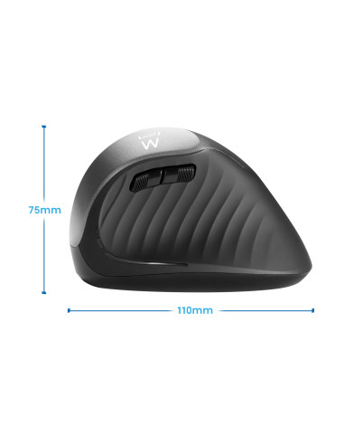 EWENT Rato Wireless Vertical Ergonómico, 2.4 Ghz, USB A, 800/1200/2400