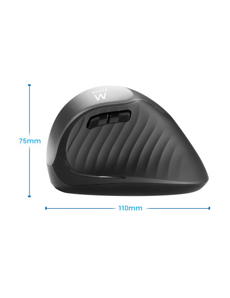 EWENT Rato Wireless Vertical Ergonómico, 2.4 Ghz, USB A, 800/1200/2400