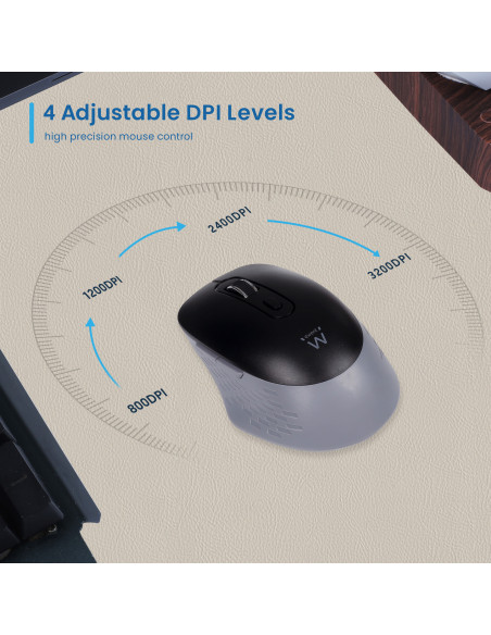 EWENT Rato Wireless Multi-conexão | Bluetooth 1 | Bluetooth 2 | 6D | R