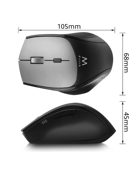 EWENT Rato Wireless Dual Connect USB-A & USB C, 2400dpi, botões silenc