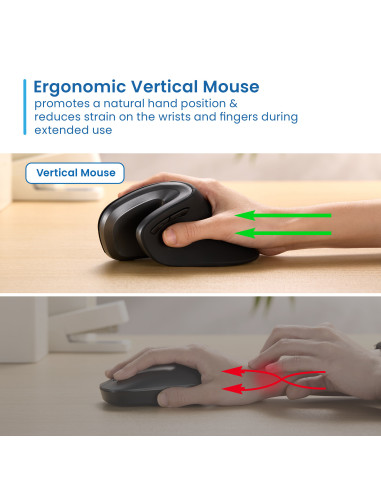 EWENT Rato Wireless Ergonómico | 2.4Ghz | USB-A Nano |1200, 2400, 3200