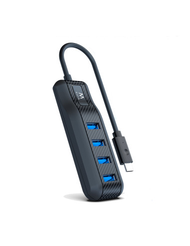 EWENT HUB USB 3.2 Gen 1, USB-C, 4 portas USB 3.0, Alimentação USB